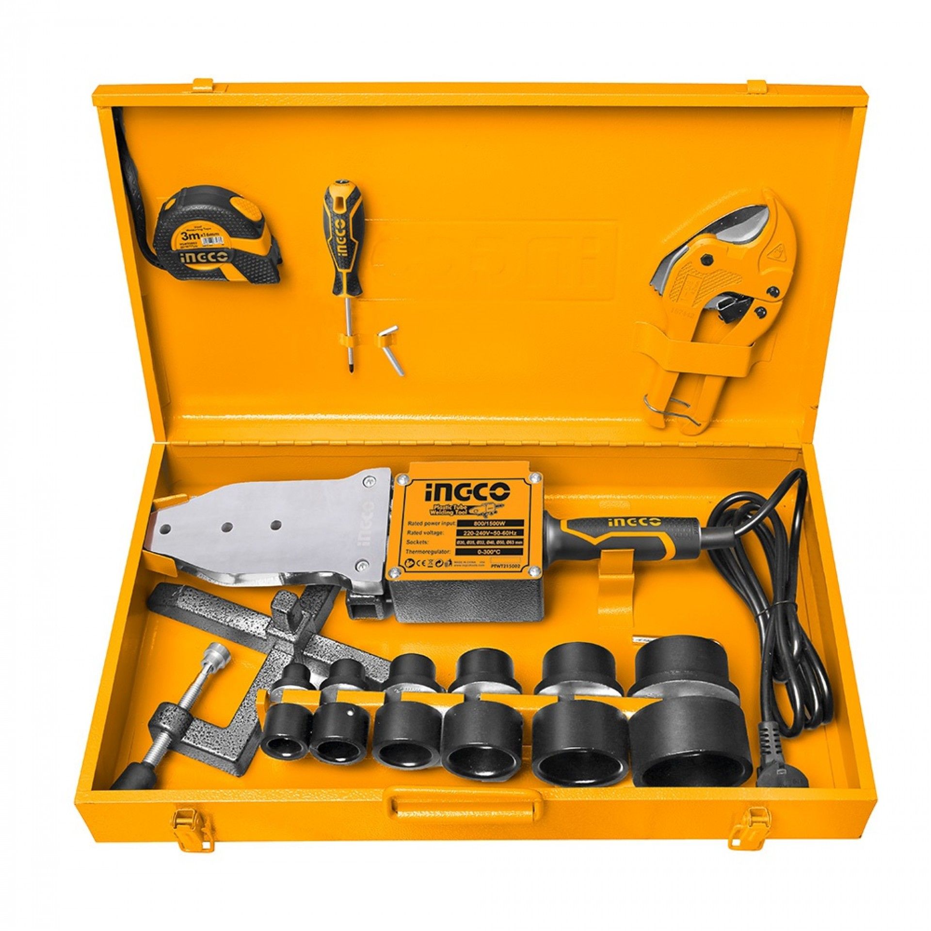 Máquina Polifusora de Soldar Tubos PPR Ingco 800wc/mala e acessórios PTWT215002