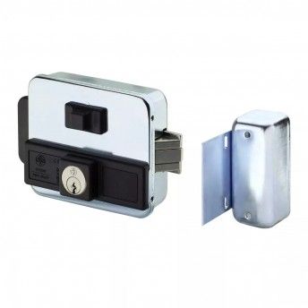 Fechadura (trinco virado) el�trica revers�vel (ch/ch/bot�o) Mod. 5025 [14035025]