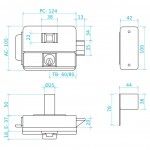 Fechadura (trinco virado) el�trica revers�vel (ch/ch/bot�o) Mod. 5025 [14035025]