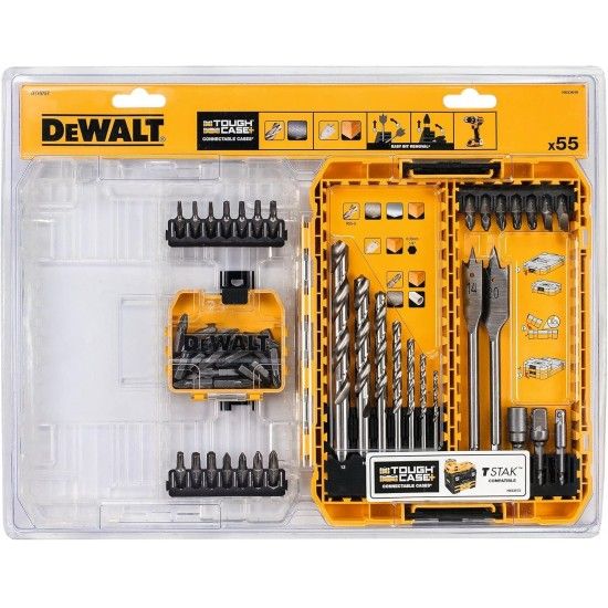 Kit brocas e bits ¼ Dewalt 55 peças DT7075-QZ Kit brocas e bits ¼ Dewalt 55 peças DT7075-QZ