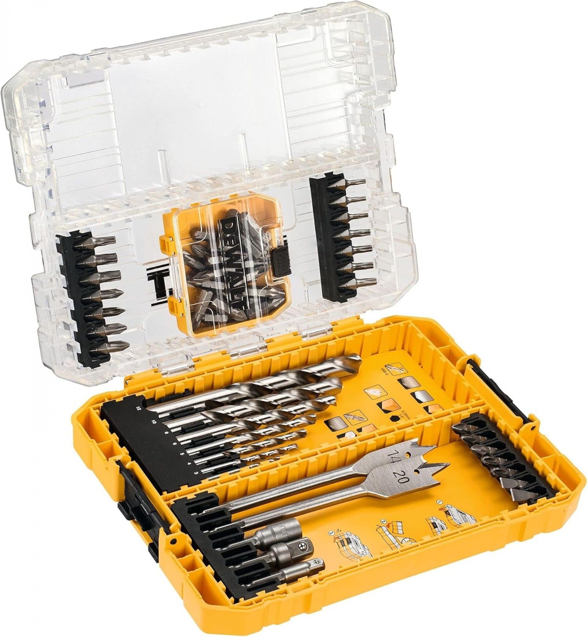 Kit brocas e bits ¼ Dewalt 55 peças DT7075-QZ