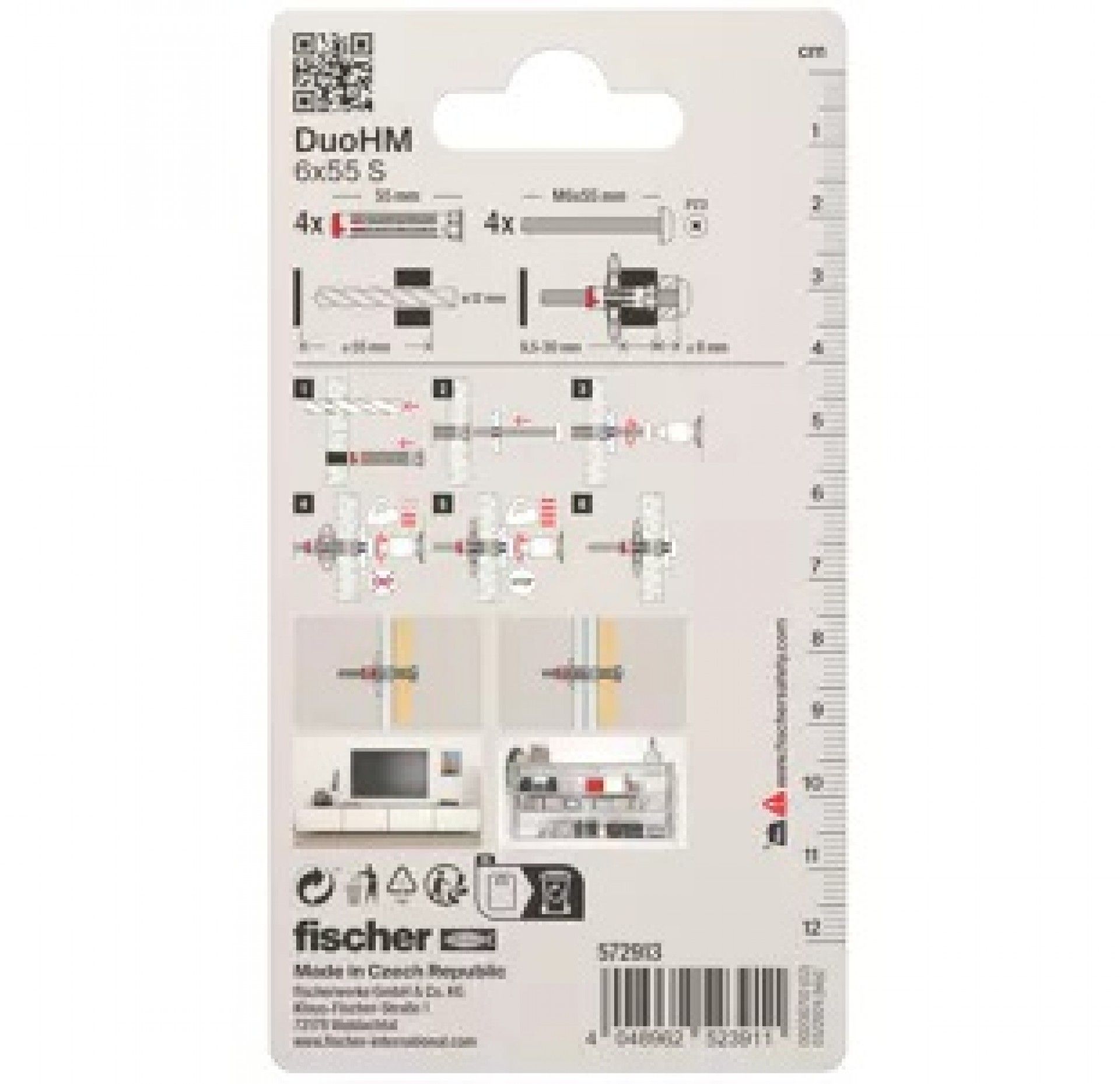 Bucha Fischer DuoHM 6x55mm S PH PZ 4pç 572913
