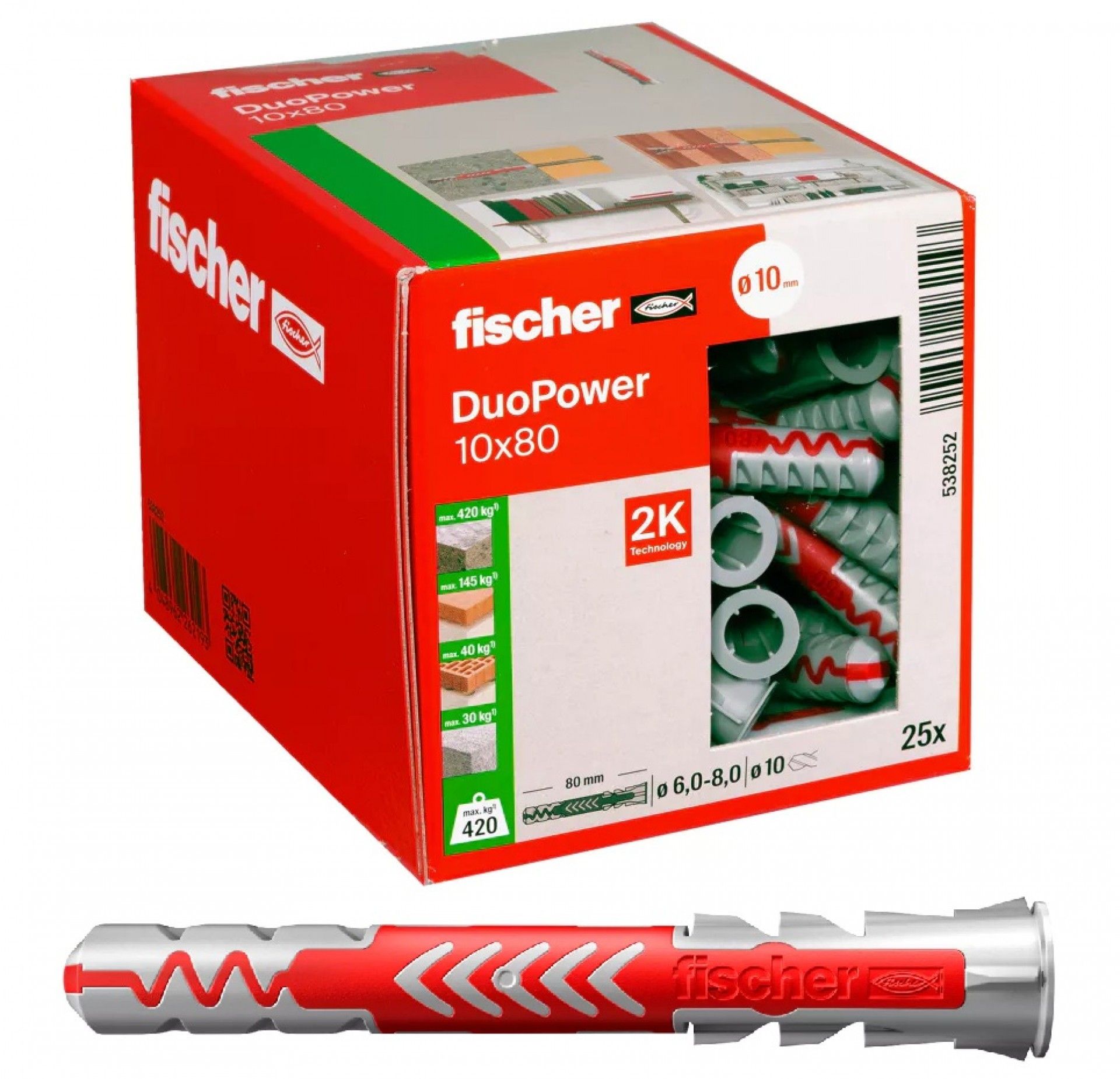 Bucha Fischer DuoPower 10x80mm 25pç 538252