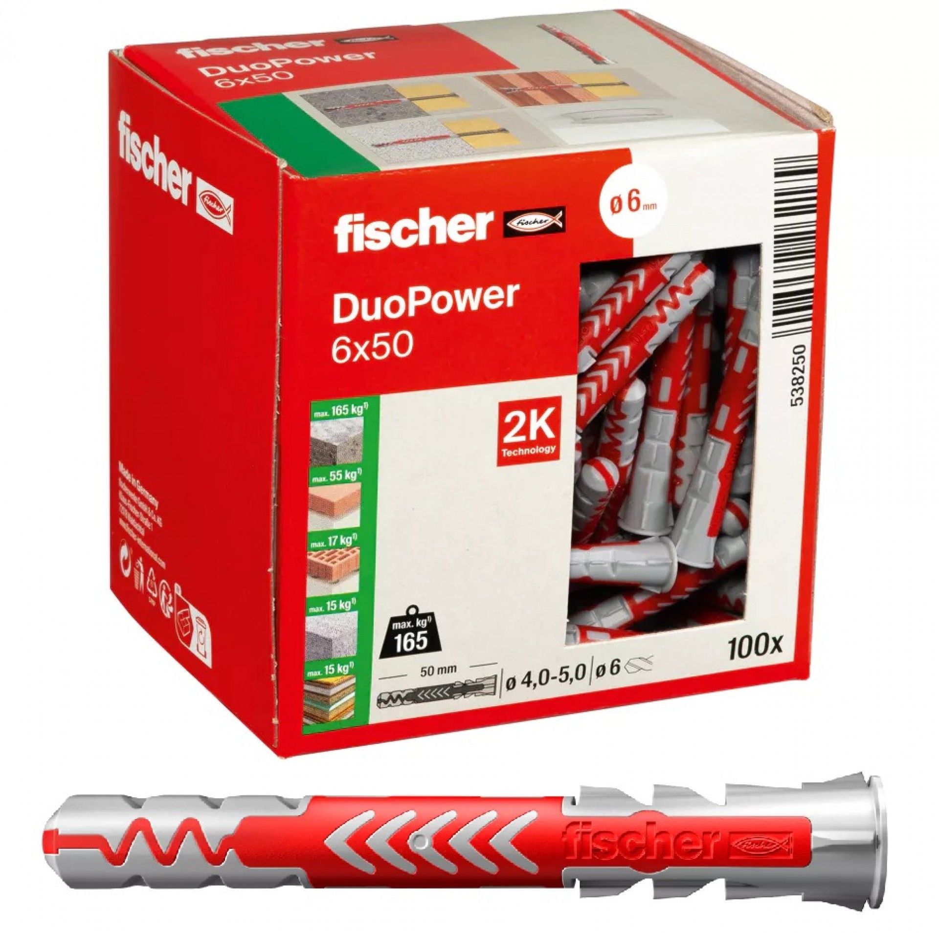 Bucha Fischer DuoPower 6x50mm 100pç 538250