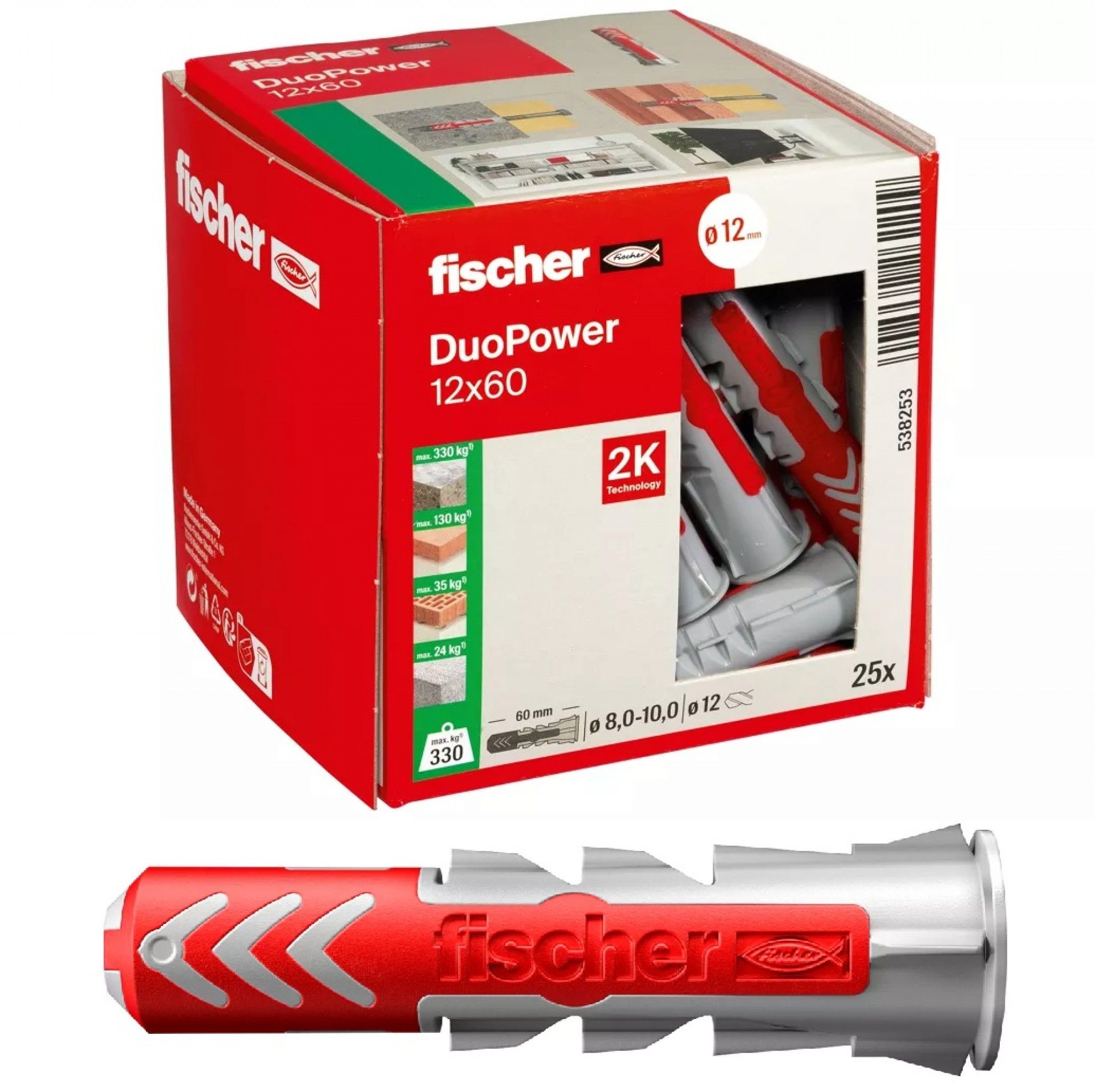 Bucha DuoPower 12x60mm 25pç refª 538253 Fischer
