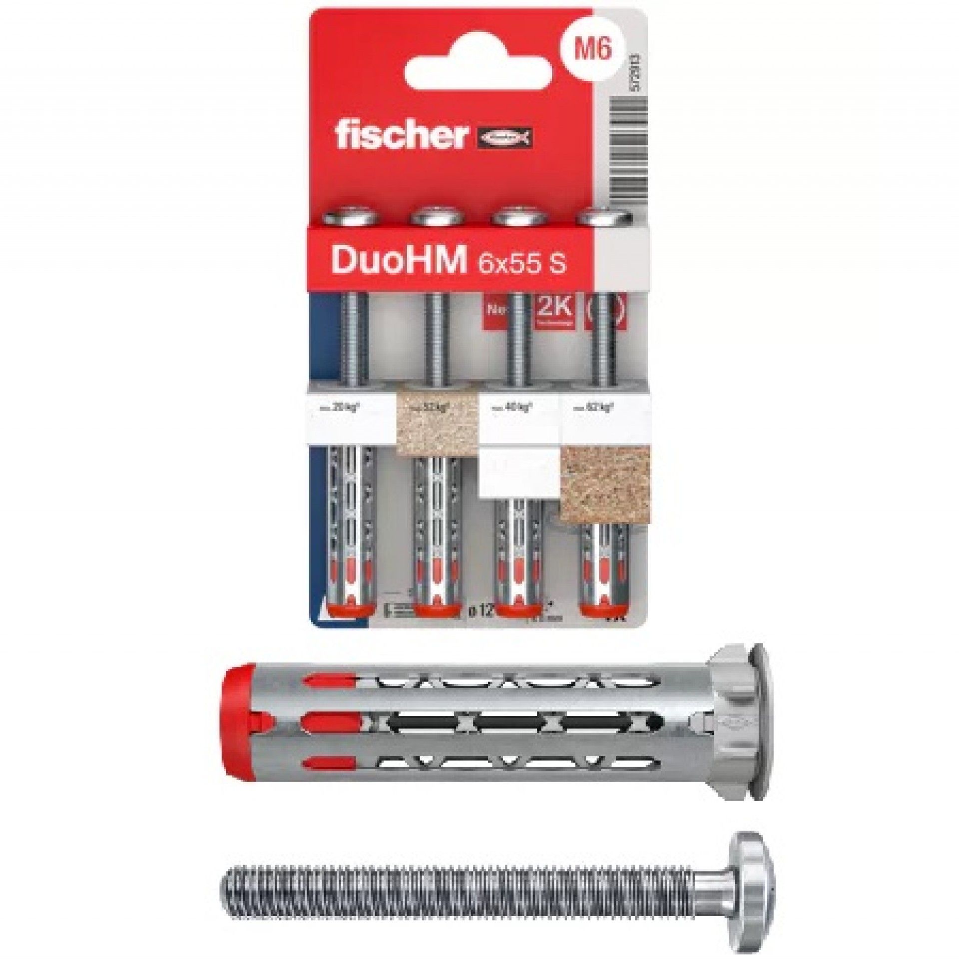 Bucha Fischer DuoHM 6x55mm S PH PZ 4pç 572913