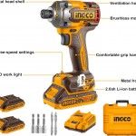 Aparafusadora Impacto 285Nm Brushless 2 baterias 2.0Ah c/mala e acesrios ref CIRLI2028 Ingco