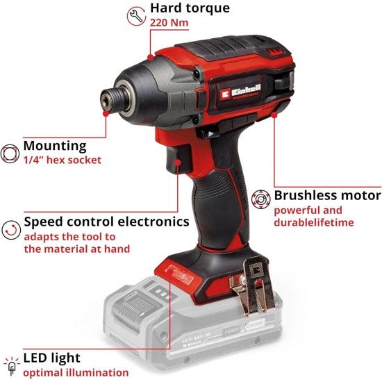 Aparafusadora de impacto TP-CI 18/220 Li Solo brushless 4510085 EINHELL Aparafusadora de impacto TP-CI 18/220 Li Solo brushless 4510085 EINHELL