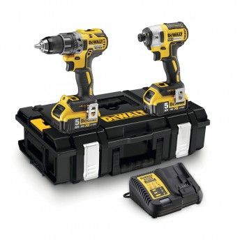 Kit Aparafusadoras DCD796 +DCF887+ 2 baterias 5.0Ah + carregador e mala Tough System [DCK266P2-QW]  