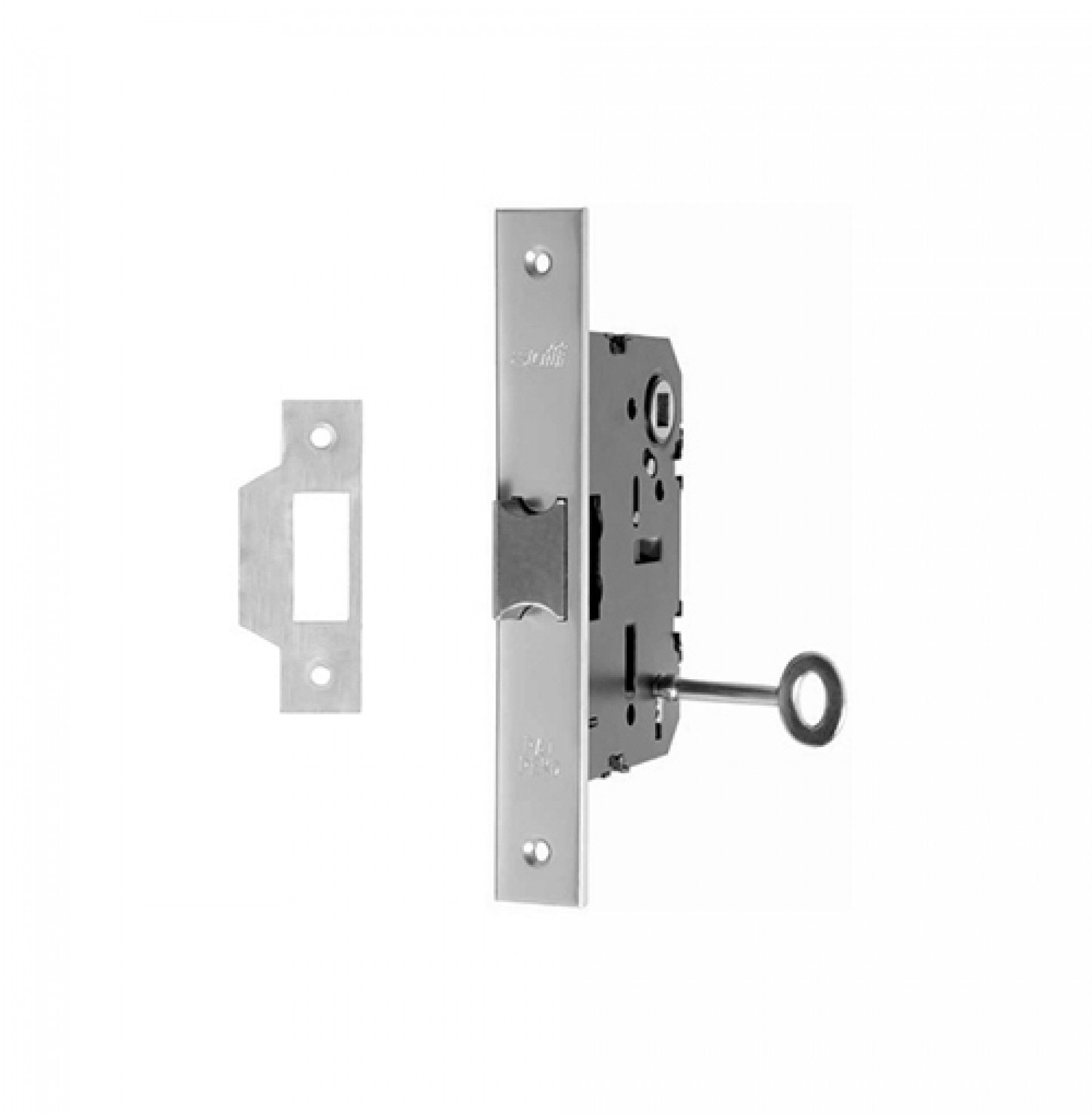 Fechadura Mod 7071x55mm aluminio natural Sofi