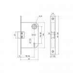 Fechadura Mod 7071x55mm aluminio natural Sofi Fechadura Mod 7071x55mm aluminio natural Sofi