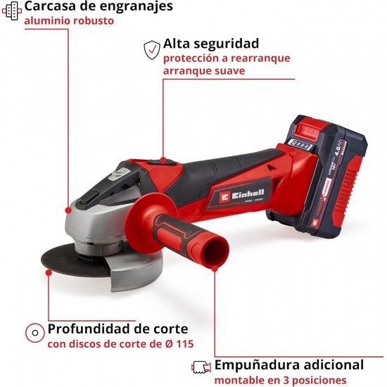 Rebarbadora a bateria TC-AG 18/115 Li (1x4,0Ah) 4431133 EINHELL Rebarbadora a bateria TC-AG 18/115 Li (1x4,0Ah) 4431133 EINHELL