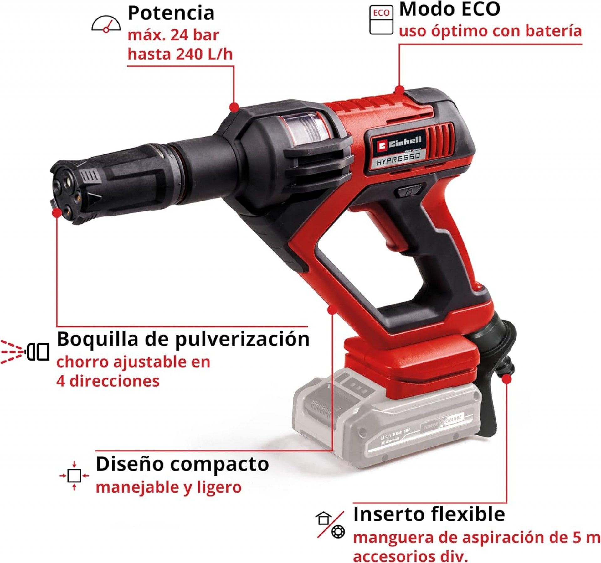 Lavadora alta pressão Hypresso 18/24-1 li solo refª 4140135 EINHELL