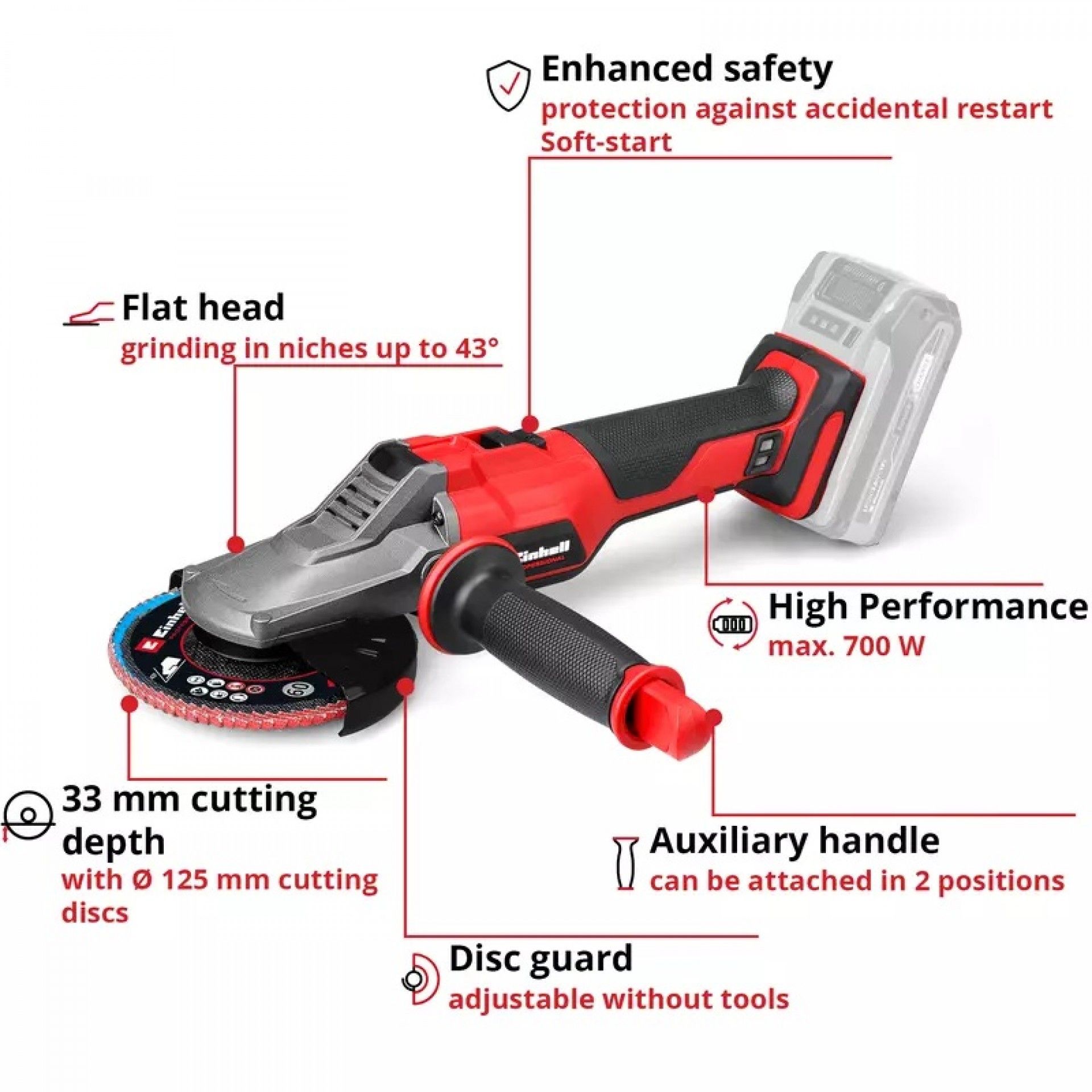 Rebarbadora TP-AG 18/125 F Li BL-Solo refª 4431175 Einhell
