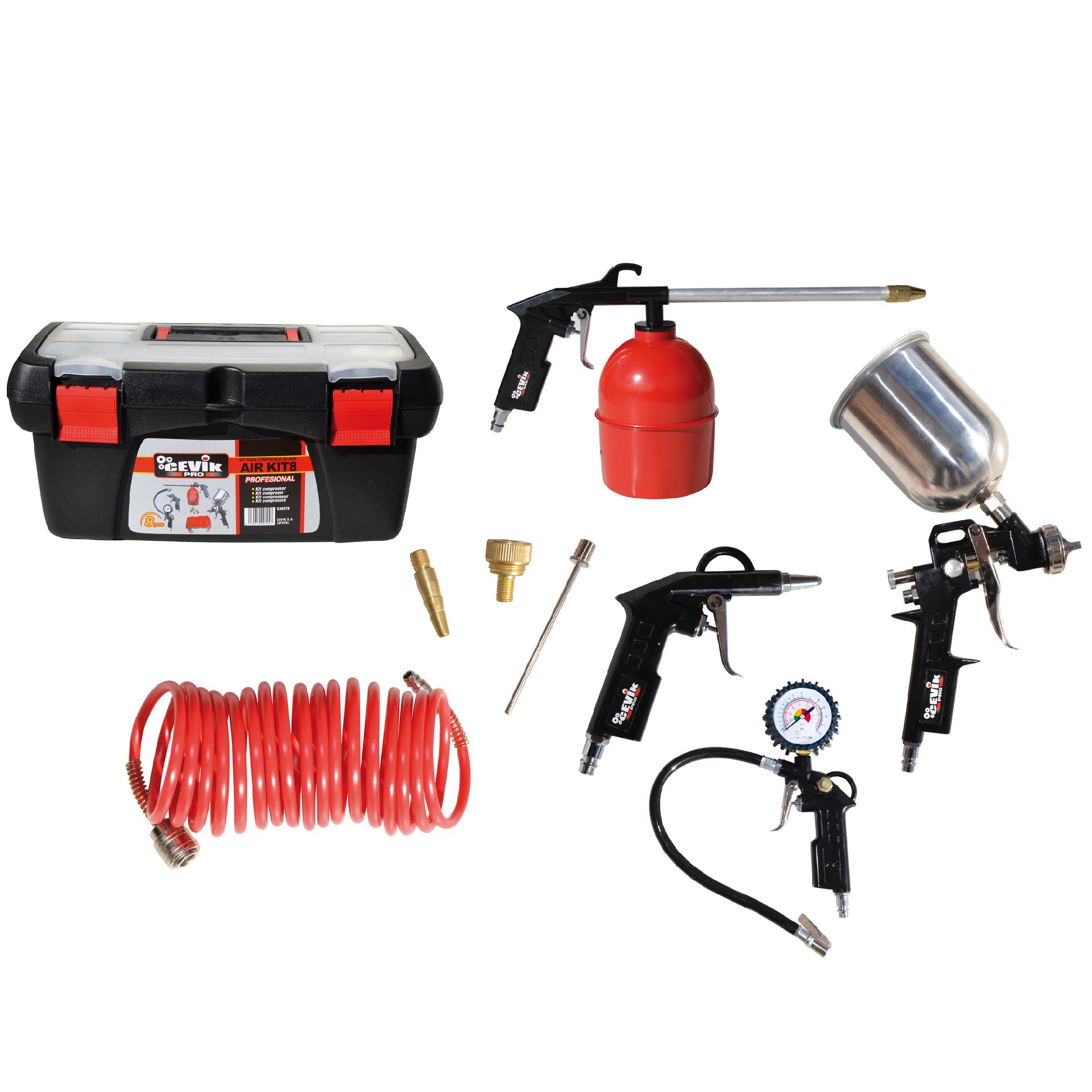 Kit De Acessórios Para Compressor Cevik Pro 8 Peças Cakit8Pro