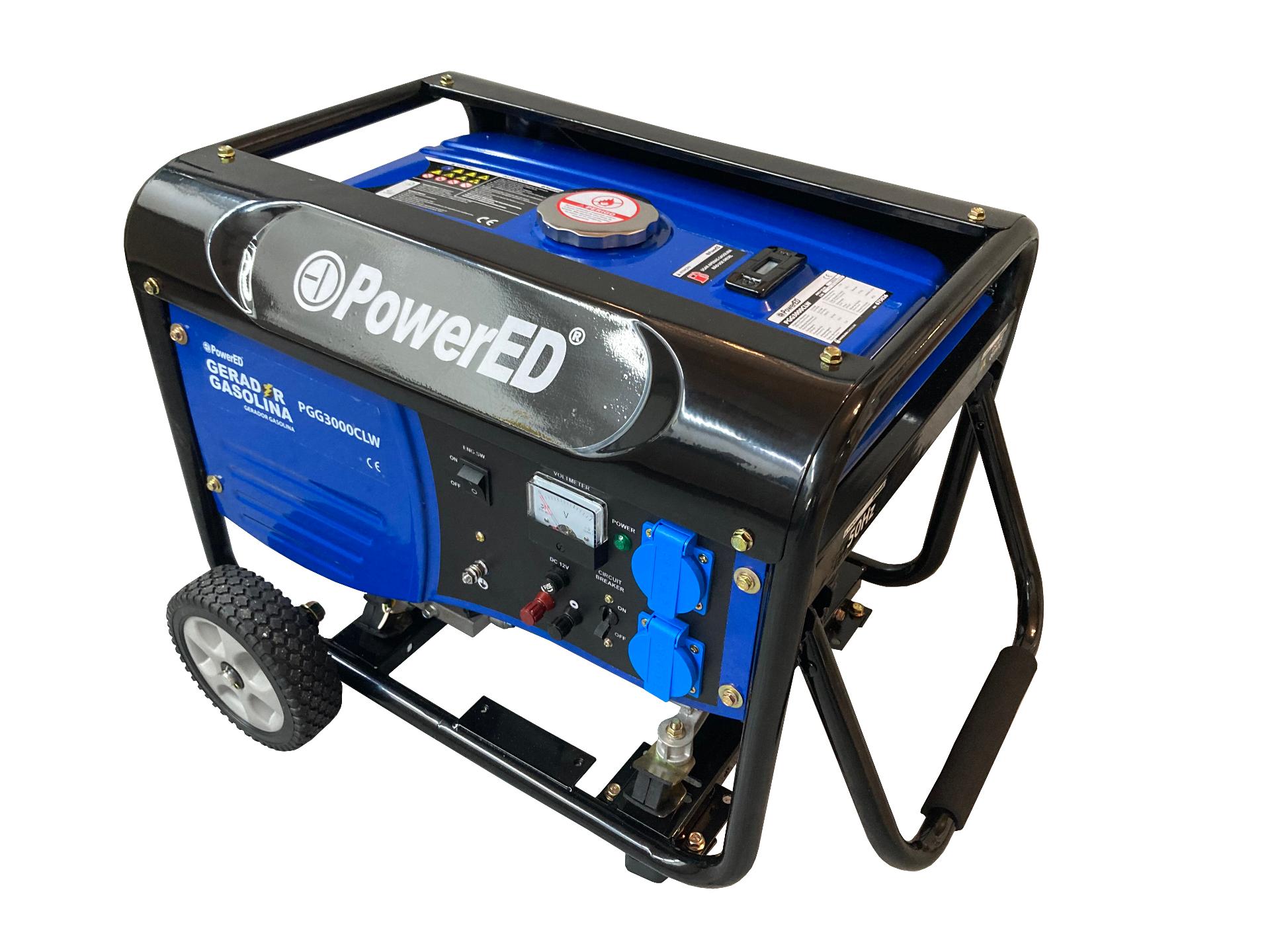 Gerador Gasolina C/Rodas A/M Pgg3000Clw 230V refª 675026 Powered