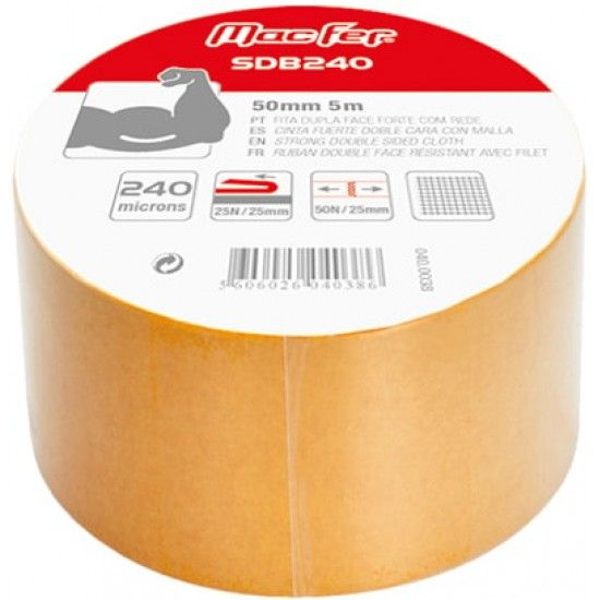 Fita dupla face 50mm forte c/rede 5m [040.0038] MacFer