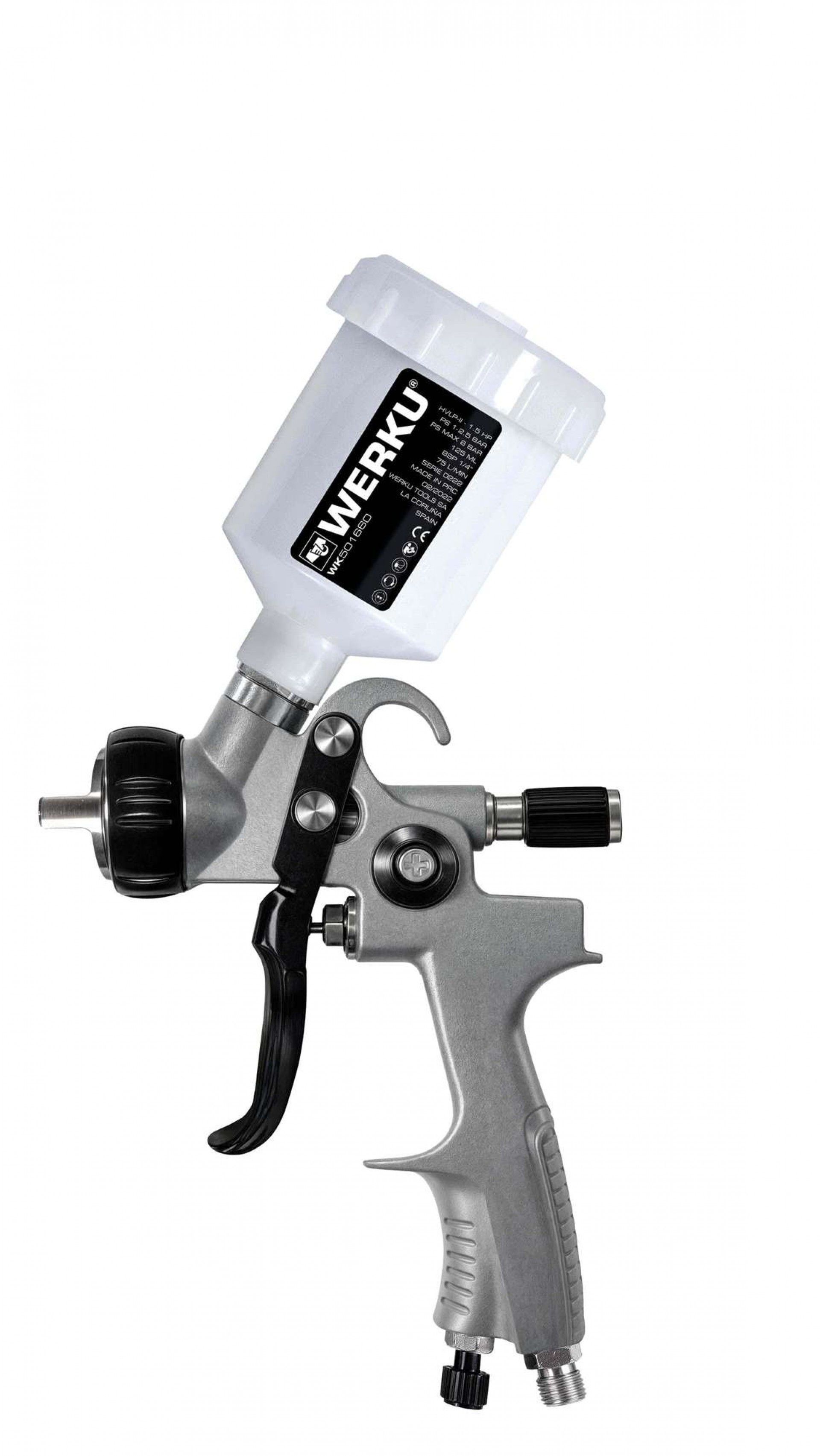 Pistola Pintar Gravidade Hvlp-II, 125ml 1.5 Hp refª WK501660 Werku