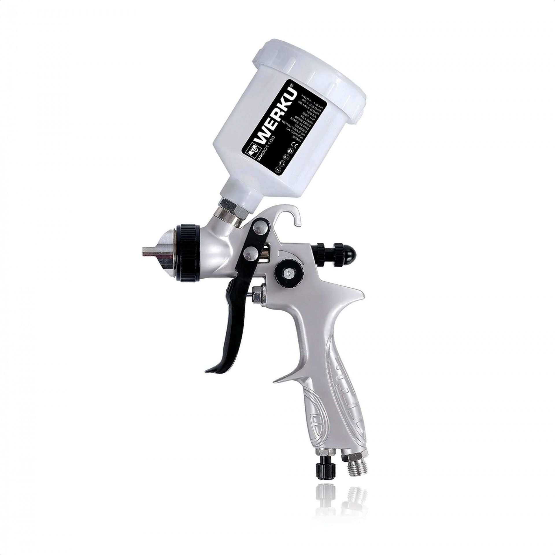 Pistola Pintar Gravidade Retoques Hvlp-Ii 125 Ml 1.5 Hp refª WK501100 Werku