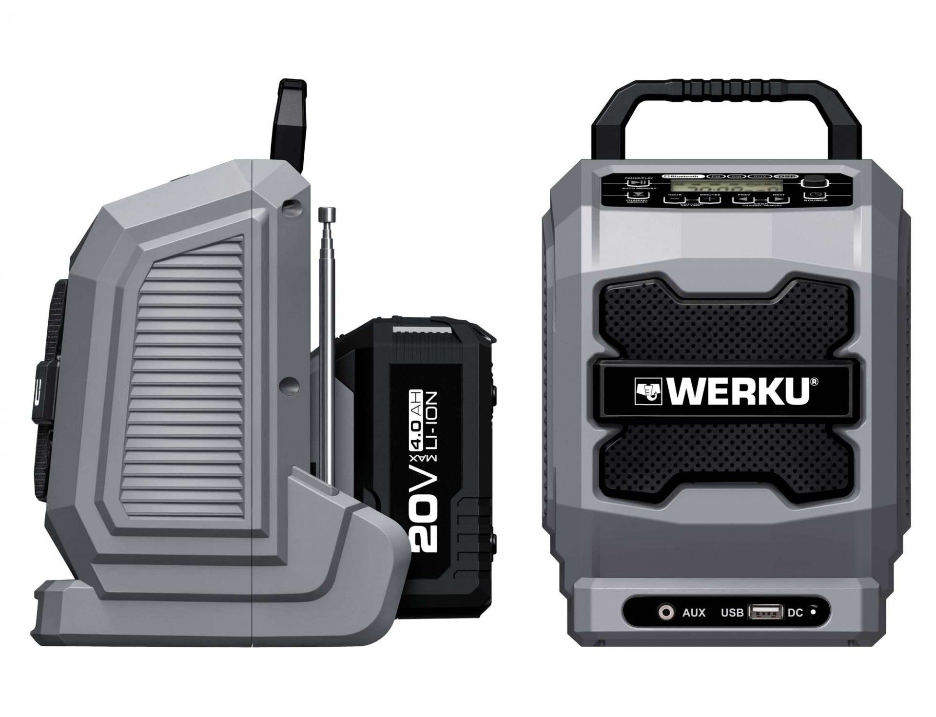 Rádio FM-AM 20V (sem baterias) refª WK403600 Werku