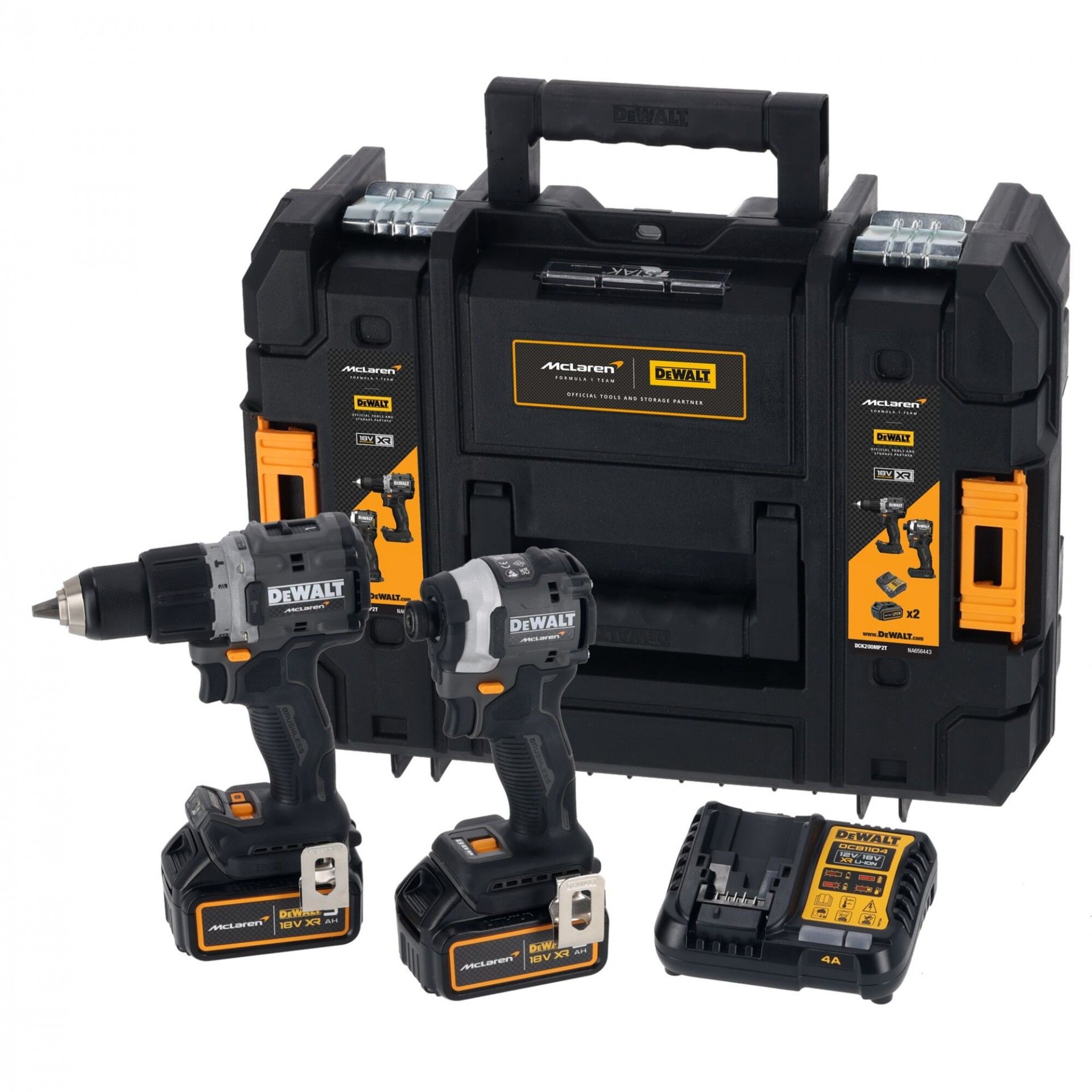 Kit Aparafusadoras DCD85M e DCF85M DeWalt XR 18V McLaren edition DCK200MP2T-QW