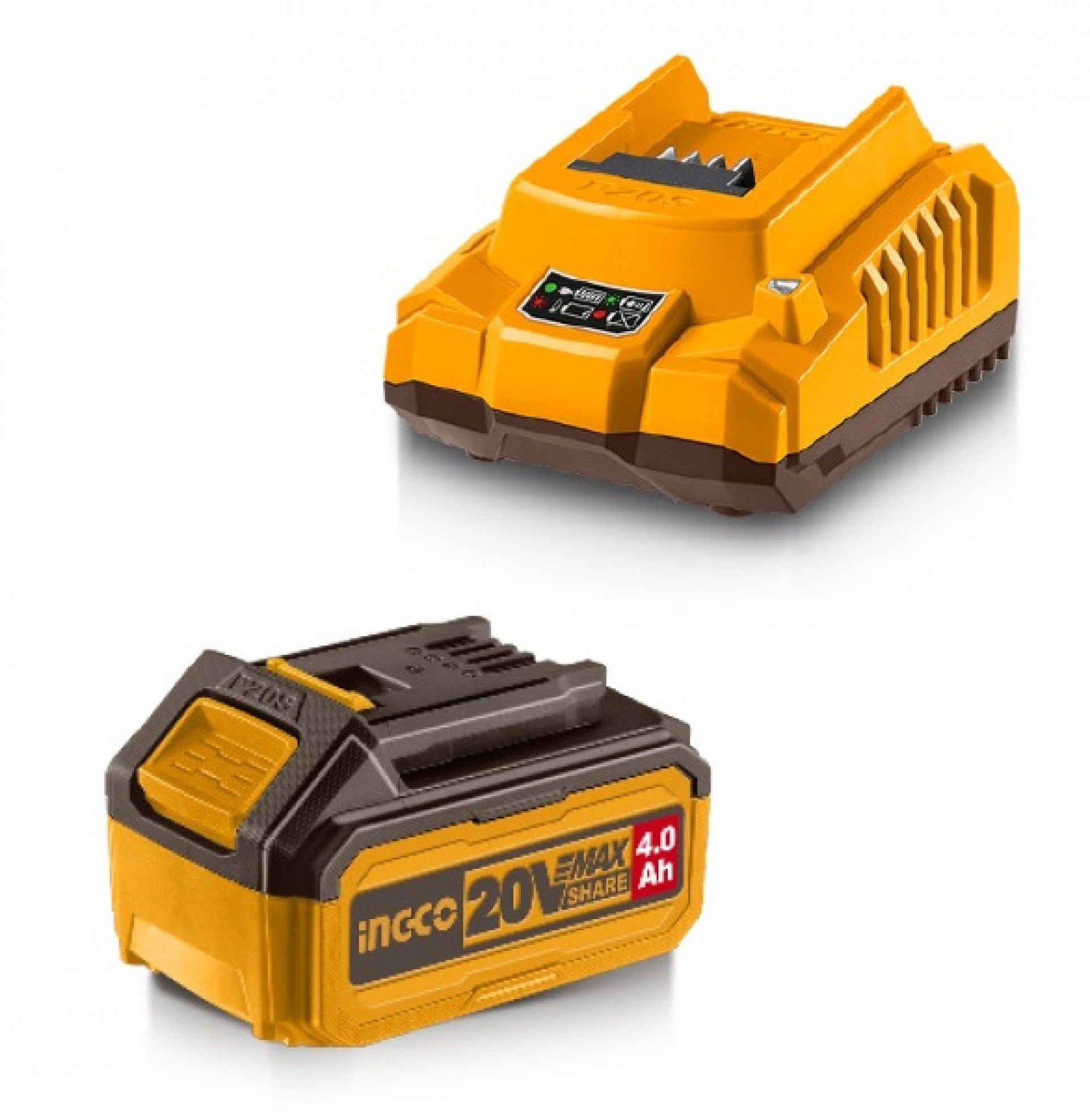 Kit Bateria 20v 4.0Ah + caregador refª FBCPK1012E Ingco