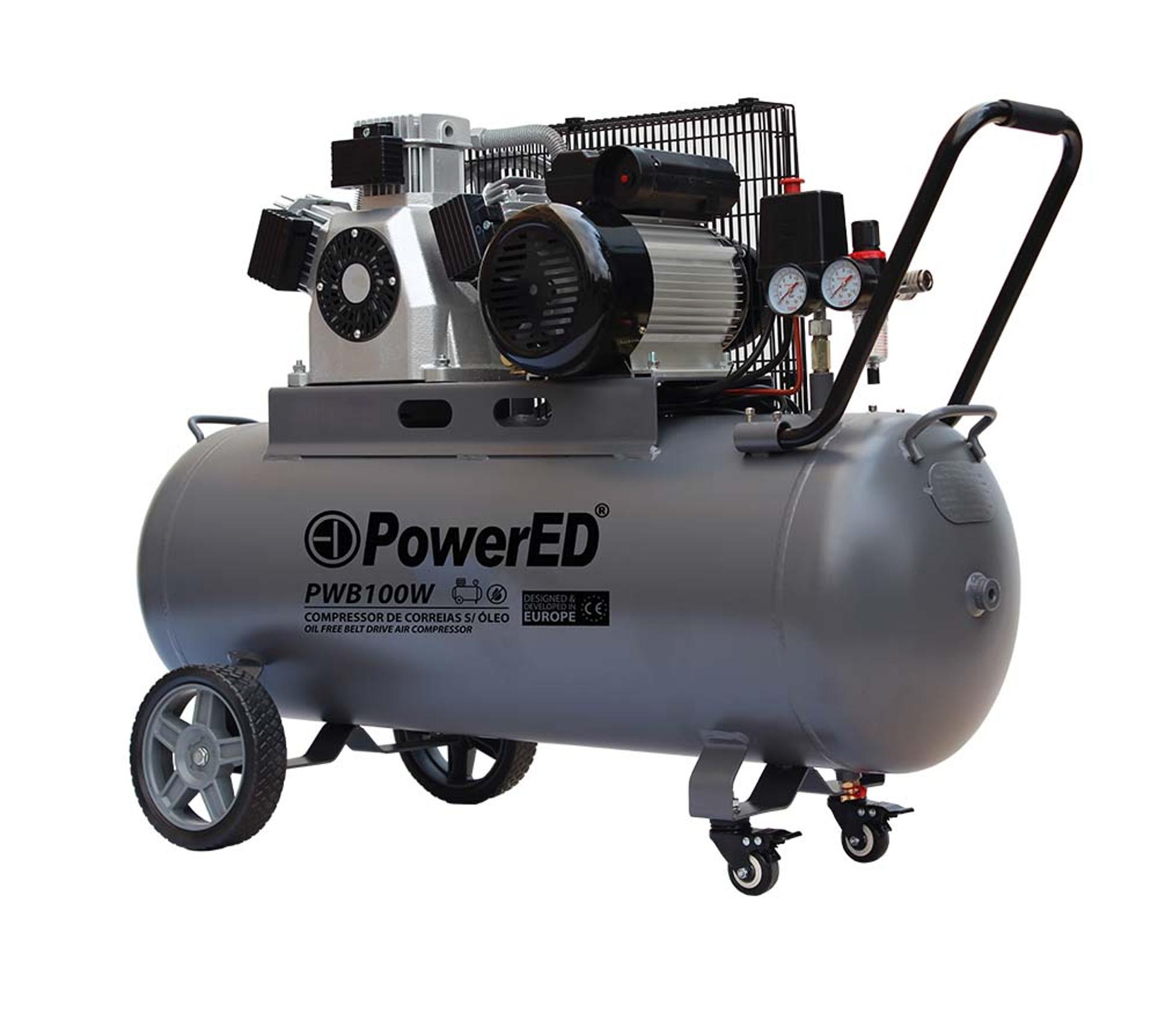 Compressor Correias S/ Oleo 100L 3.5Hp 230V Pwb100W refª 230140 Powered