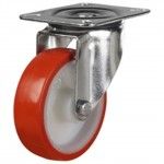 Rodizio Giratorio Pu 8\" 200mm  Ao Zincado ref 240381 Powered