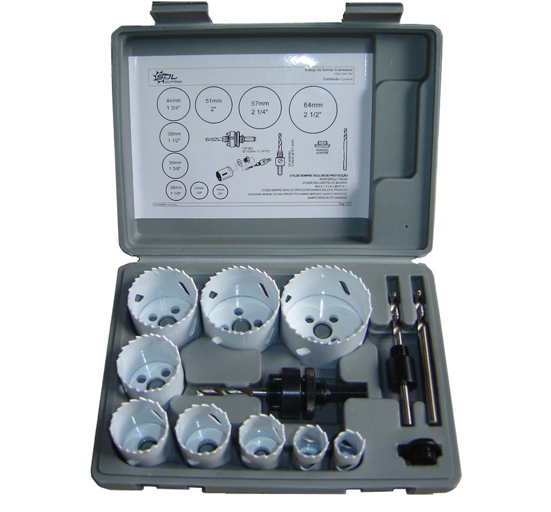 Kit Craneanas Bi-Metal 19-22-29-35-38-44-51-57-64 refª 272790 Heavyware