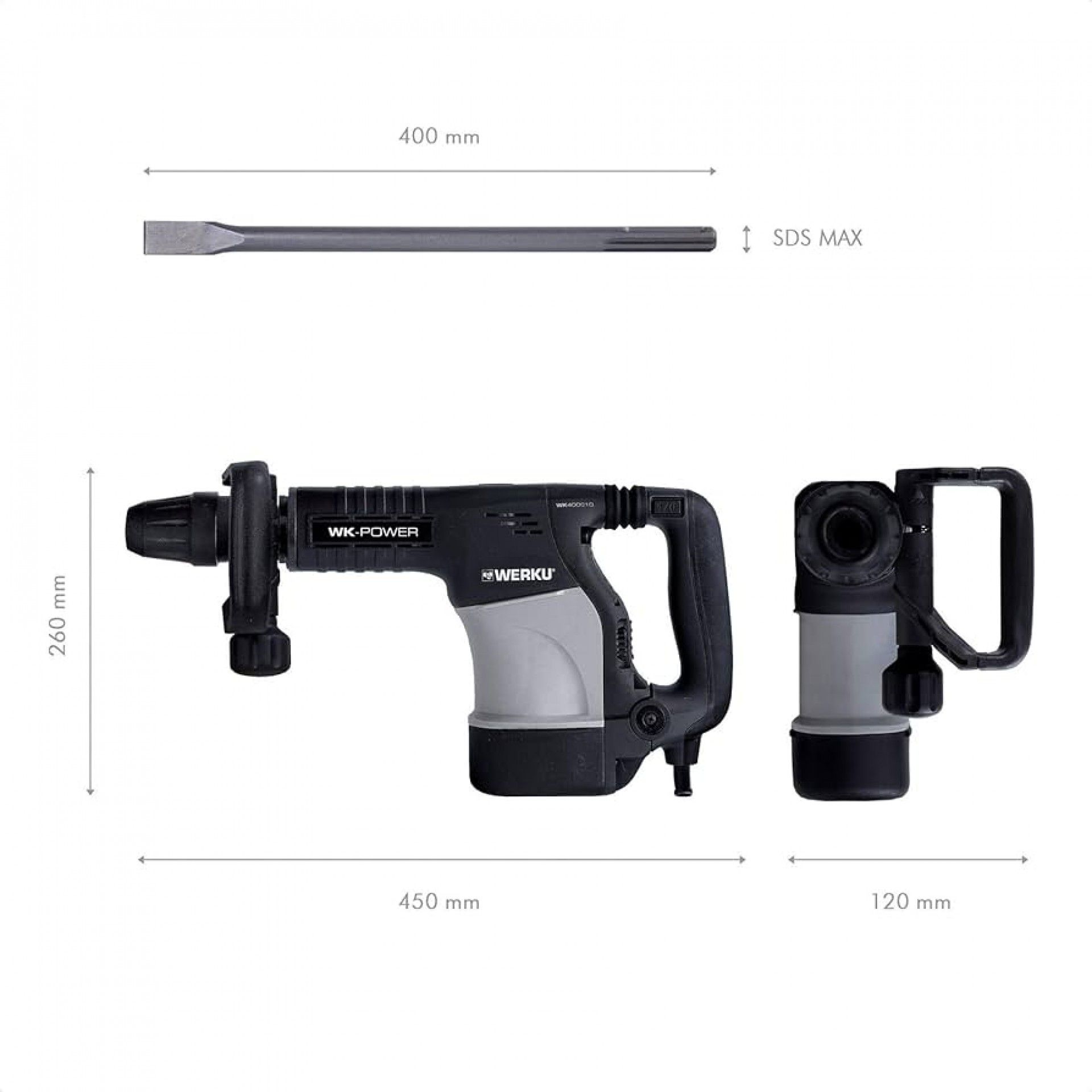 Martelo demolidor 1200w 14J sds-max refª WK400610 Werku