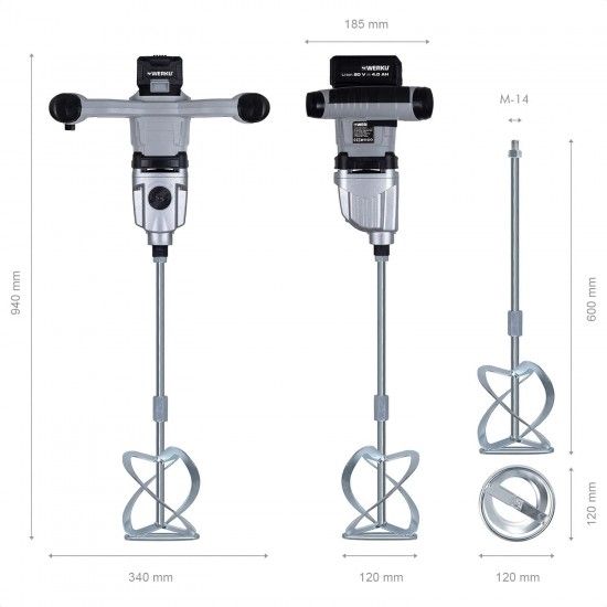 Misturador a bateria (sem bateria e sem carregador) ref WK403280 Werku
