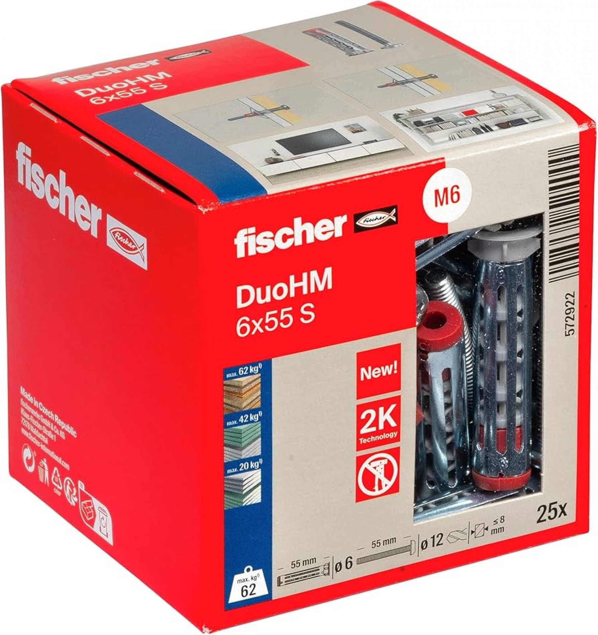 Bucha Fischer DuoHM 6x55mm S PZ 25pç 572922