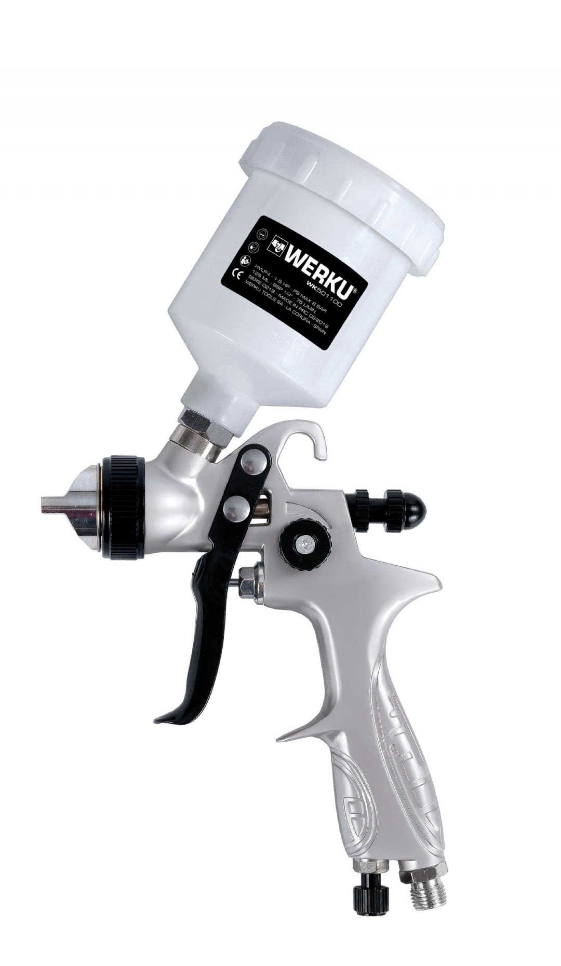 Pistola Pintar Gravidade Retoques Hvlp-Ii 125 Ml 1.5 Hp refª WK501100 Werku