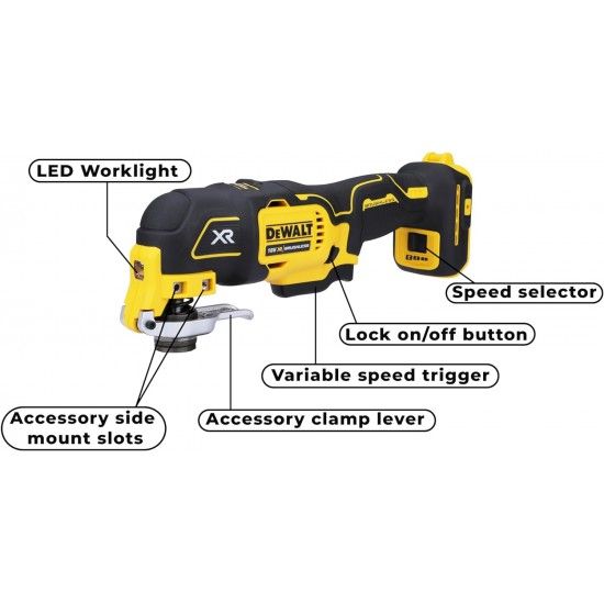 Multi-ferramenta Oscilante sem escovas XR 18V sem carregador/bateria ref DCS356N-XJ DEWALT
