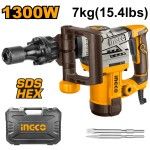 Martelo demolidor 1300w Sds-Hex c/mala e acessrios ref PDB130018 Ingco