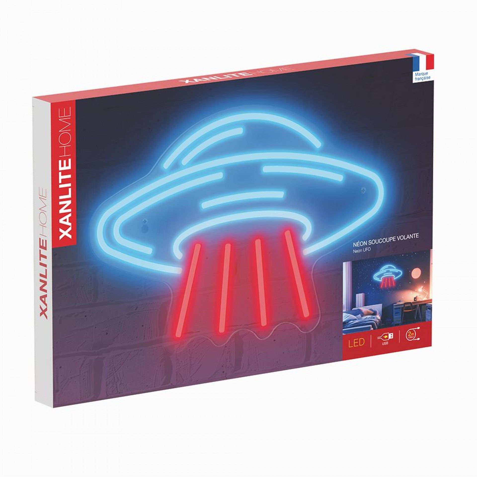 Lâmpada de Parede Disco Voador Rgb Neon refª EG-UFONEON XANLITE