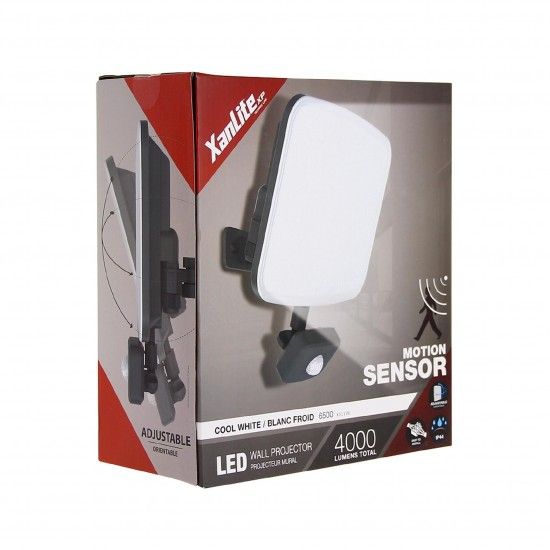 Projetor de Parede 4000LM 50W Ip65 Mov Detect 6500K ref EG-PR50WMD XANLITE