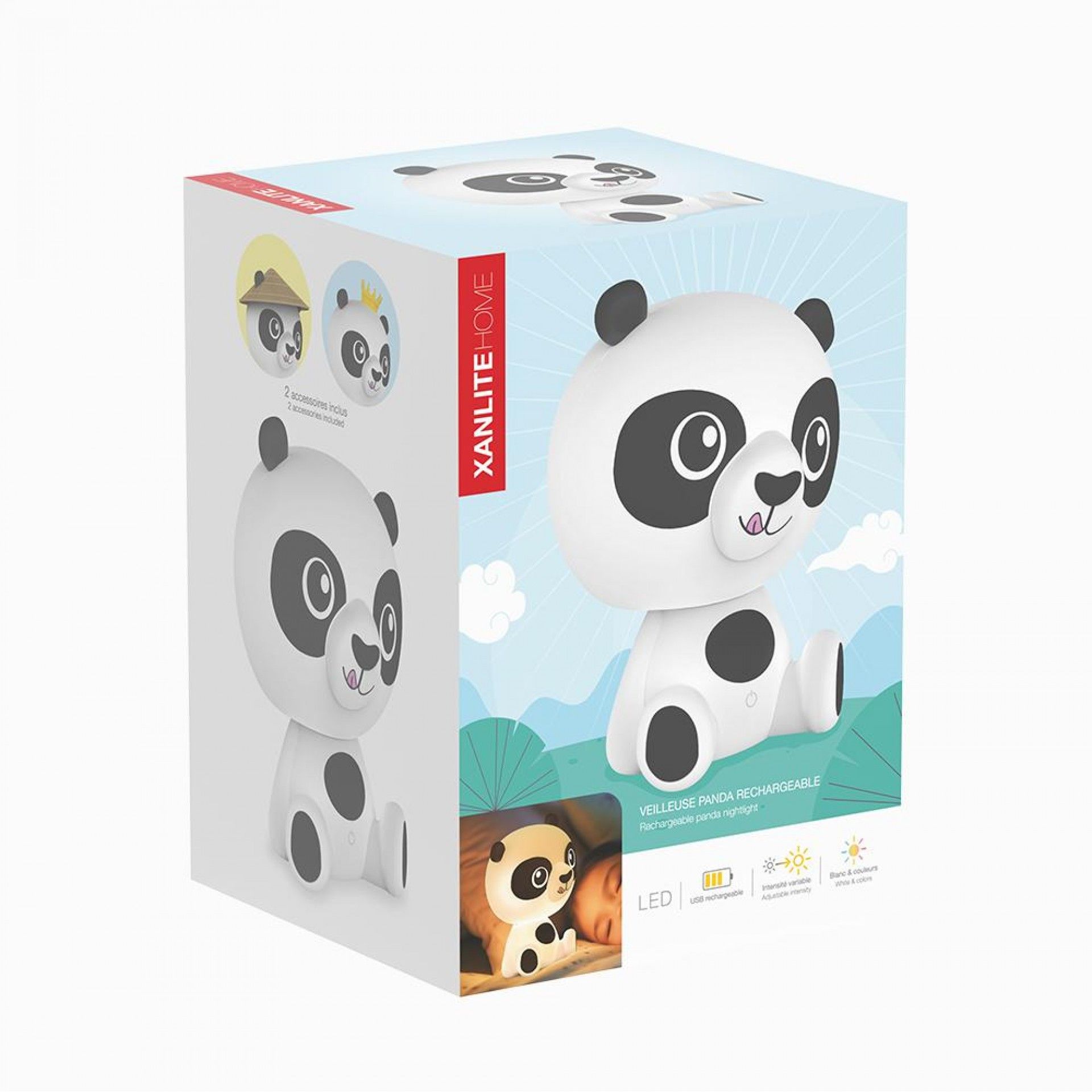 Panda Lâmpada Led Recarregável Bl+rgb refª EG-VLPANDA XANLITE