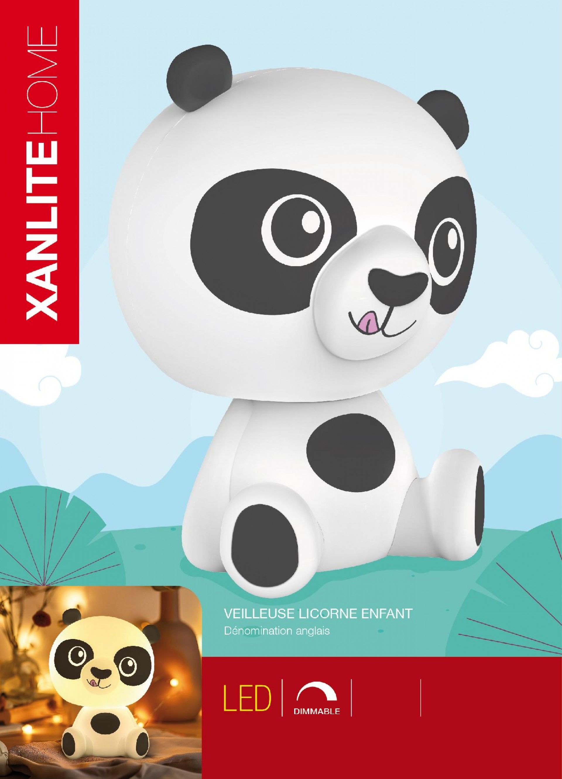 Panda Lâmpada Led Recarregável Bl+rgb refª EG-VLPANDA XANLITE