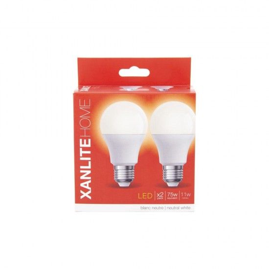 2 Lmpadas Led Neutro E27 1055LM 75W ref PACK2EE1055GCW XANLITE