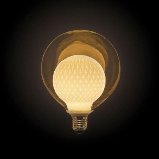 Bulbo Duplo de Design de Vidro Opaco refª RFDEB125DVMILKY XANLITE Bulbo Duplo de Design de Vidro Opaco refª RFDEB125DVMILKY XANLITE