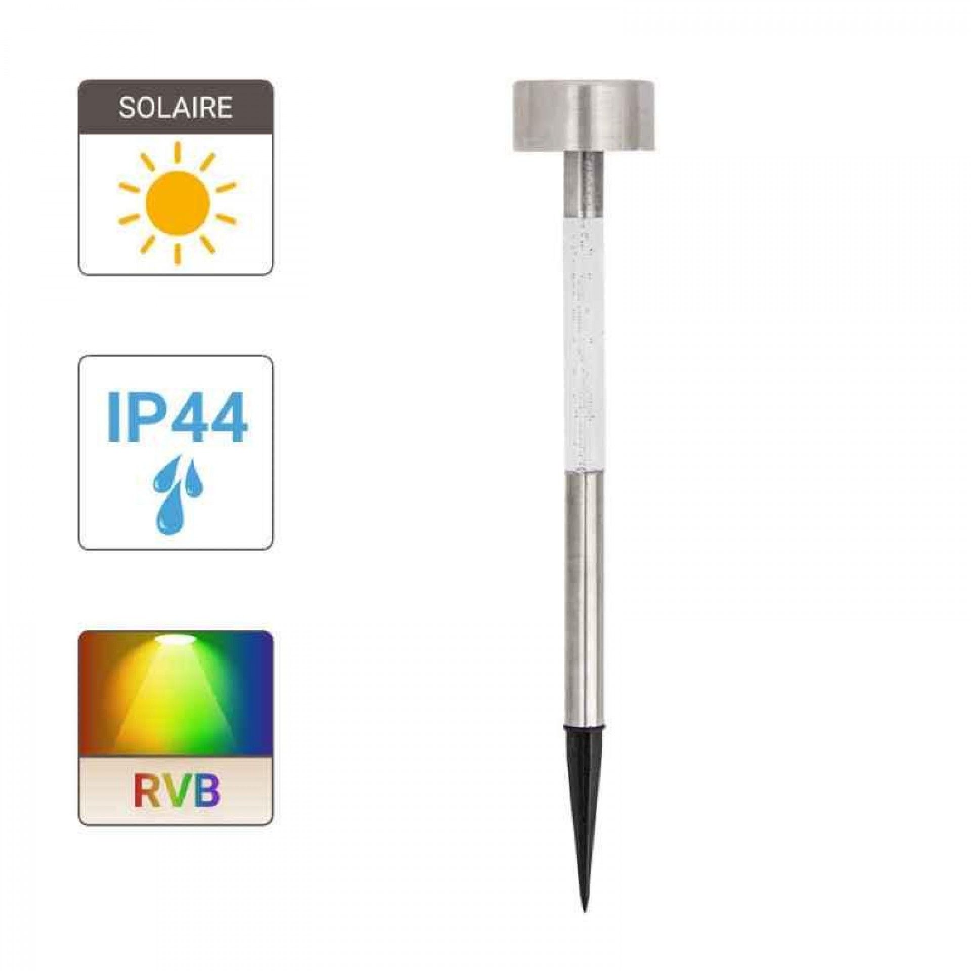 Farol Solar Rgb+metal Branco Ip44 refª EG-SOBAB1RVB XANLITE