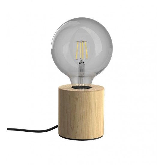 Candeeiro de Mesa Cilindro de Madeira E27 60W ref EG-XDLAPCYCLOW XANLITE