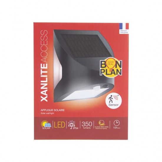 Candeeiro de Parede Solar 350LM C/sensor ref APSAR300D2SV23 XANLITE