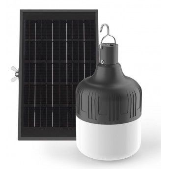 Lmpada Led Solar Preta Recarregvel 250LM ref EG-LSS250 XANLITE