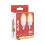 2 L�mpadas Led Quentes E14 470LM 40W ref� EG-PACK2EV470F XANLITE
