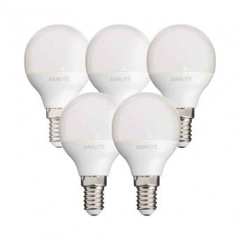 5 Lmpadas Led P45 E14 470LM 4000K ref PACK5EV470PCW XANLITE