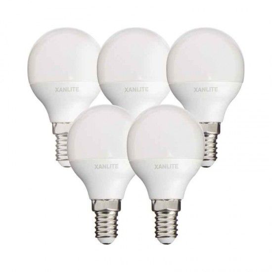 5 Lmpadas Led P45 E14 470LM 4000K ref PACK5EV470PCW XANLITE