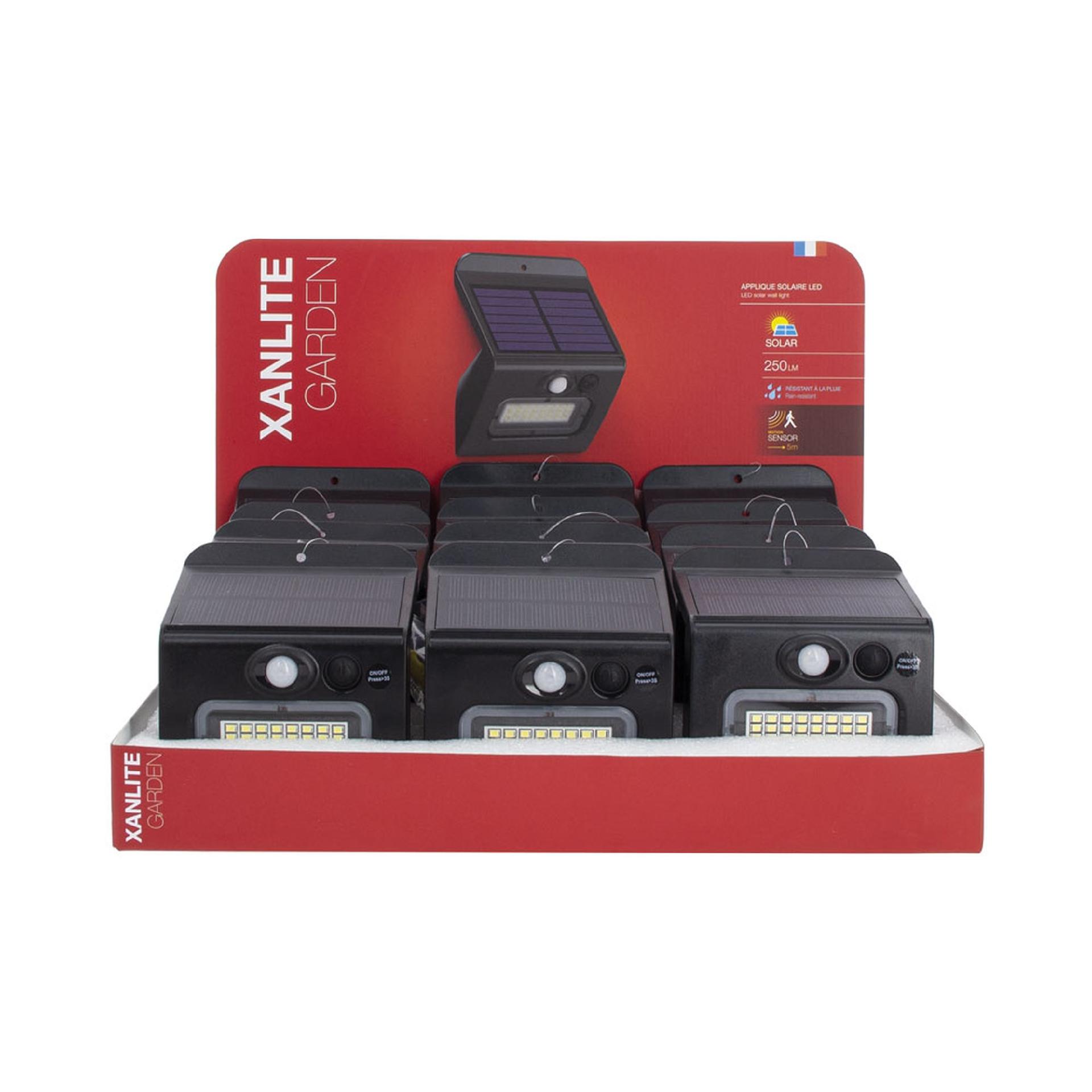 Luz Solar de Parede 250L Ip44 C.sens Mov refª EG-APS250D XANLITE