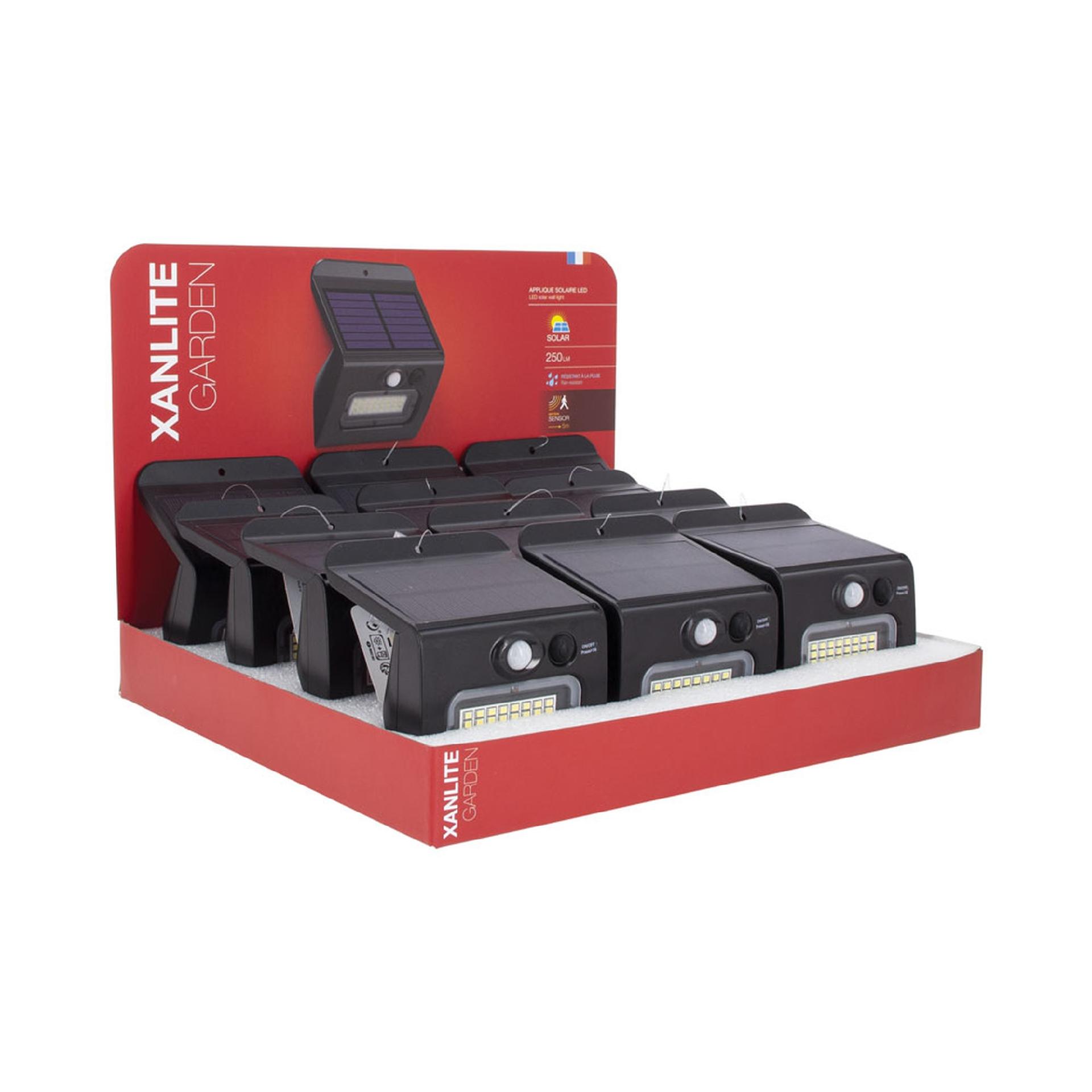 Luz Solar de Parede 250L Ip44 C.sens Mov refª EG-APS250D XANLITE